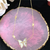 Beautiful Butterfly Necklaces: White Shell, Candy, Pearl, Diamond, & Pendant